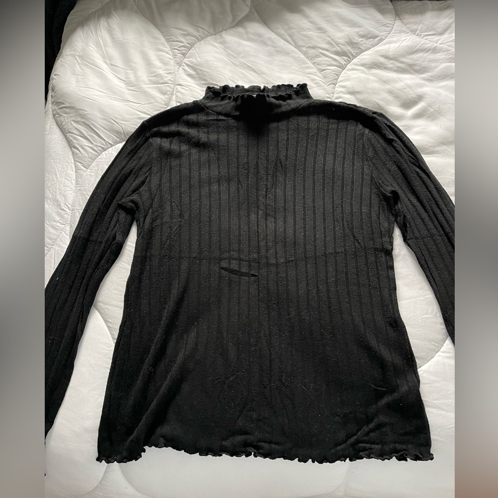 Black Ribbed Turtleneck